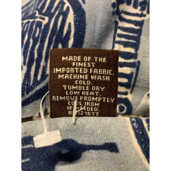 Kahala Hawaiian Size Large Blue Ukulele Aloha Button Up Collar Short Sleeve New - Picture 7 of 7